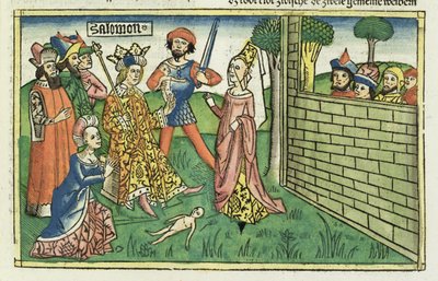 Il giudizio di Salomone, dalla Bibbia di Norimberga (Biblia Sacra Germanaica) da German School
