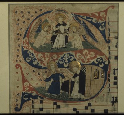 Lettera illuminata S da un antifonario da German School