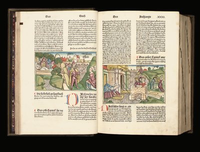 Copia illuminata della 9ª edizione della Bibbia in tedesco, Anton Koberger, Norimberga, 1483 da German School