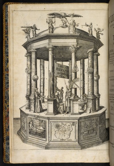 Frontespizio illustrato che mostra un Tempio di Urania, la Musa dell