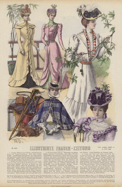 Illustrazione per Illustrirte Frauen-Zeitung (litografia a colori) da German School