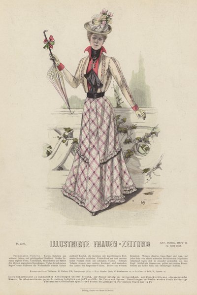 Illustrazione per Illustrirte Frauen-Zeitung (litografia a colori) da German School