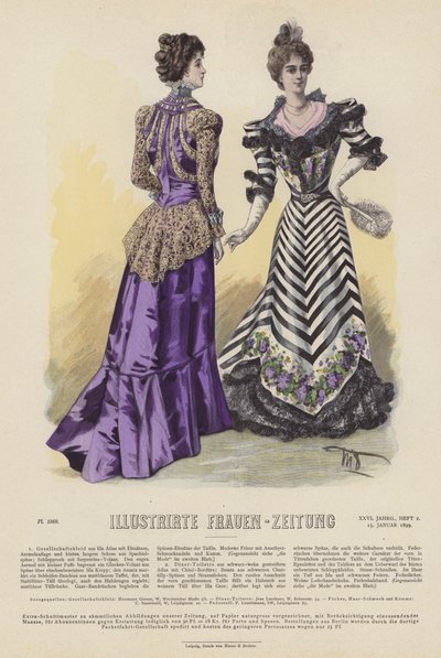 Illustrazione per Illustrirte Frauen-Zeitung (litografia a colori) da German School