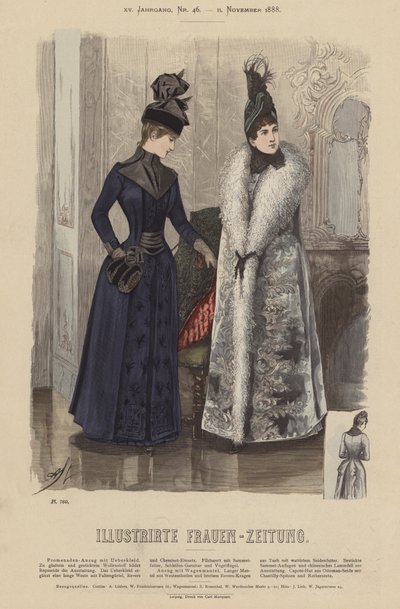 Illustrazione per Illustrirte Frauen-Zeitung (litografia a colori) da German School