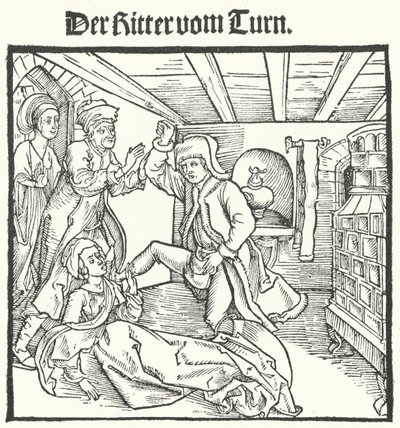 Illustrazione dal Libro del Cavaliere della Torre di Geoffroy IV de la Tour Landry (incisione) da German School