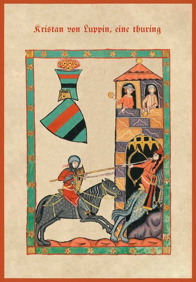 Illustrazione da un canzoniere medievale da German School