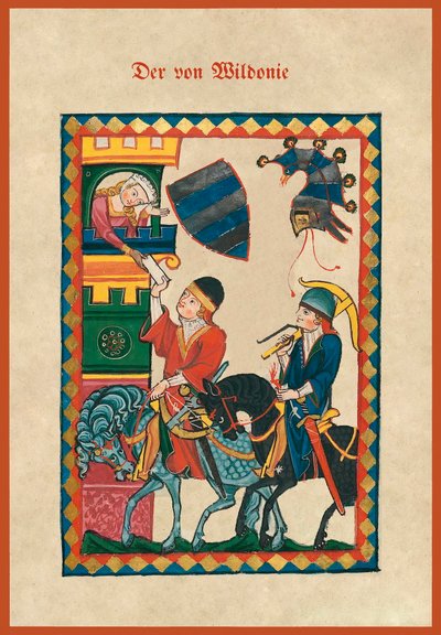 Illustrazione da un canzoniere medievale da German School