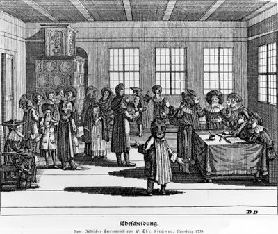 Illustrazione tratta da Jüdisches Ceremonial, oder Beschreibung dererjenigen Gebrduche di Paul Christian Kirchner, 1724 da German School