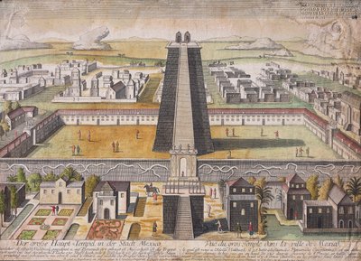 Ricostruzione immaginaria del Tempio Maggiore a Città del Messico da German School