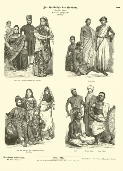 Costumi indiani, fine XIX secolo da German School
