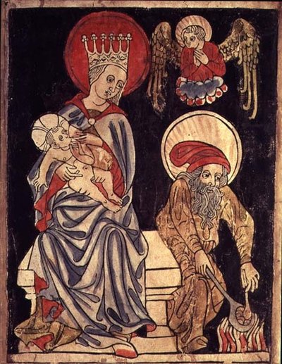 Inv. 1930-69.f.637 Sacra Famiglia in Riposo durante la Fuga in Egitto, c.1410 da German School