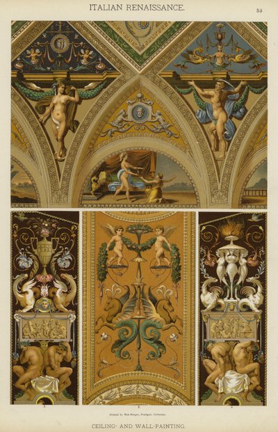 Rinascimento italiano, Pittura di soffitti e pareti (litografia a colori) da German School