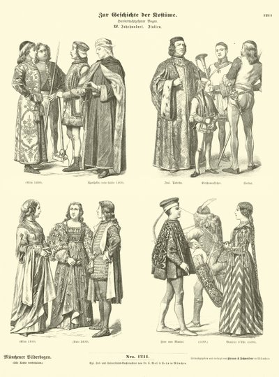 Costumi italiani, XV secolo da German School