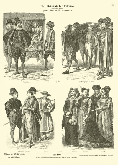Costumi italiani, fine XVI secolo da German School