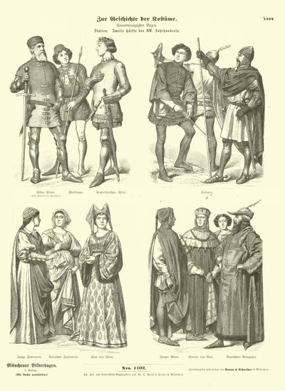 Costumi italiani, seconda metà del XIV secolo da German School