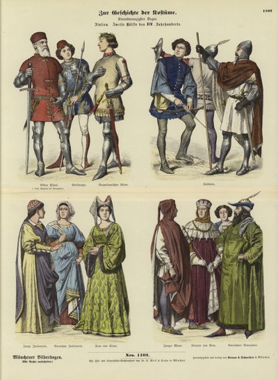 Costumi italiani, seconda metà del XIV secolo da German School