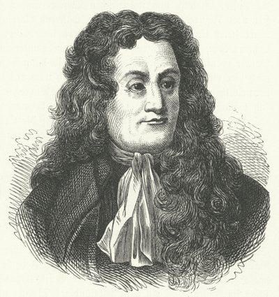 Jean de la Fontaine, favolista francese (incisione) da German School