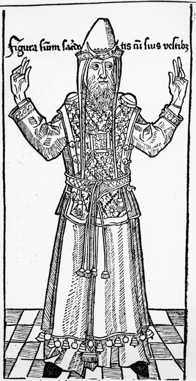 Sommo Sacerdote ebreo, da Liber Chronicarum di Hartmann Schedel, pubblicato a Norimberga da German School
