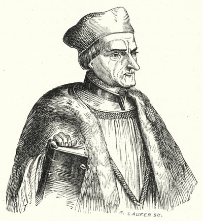 Johann Geiler von Kaisersberg, sacerdote e teologo svizzero (incisione) da German School