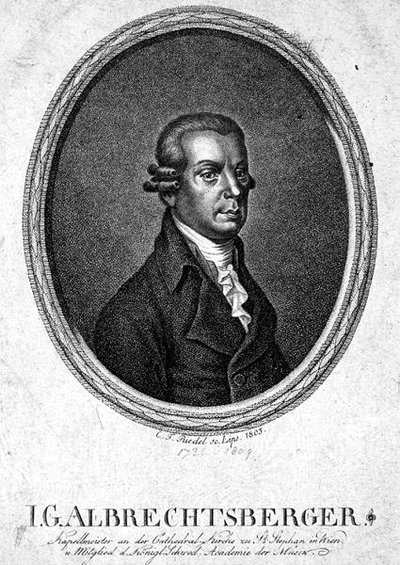 Johann Georg Albrechtsberger (1736-1809) inciso da C.F. Riedel da German School