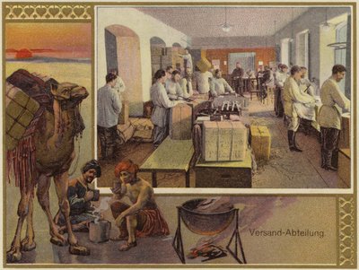 Pubblicità dei fratelli K e S Popov (litografia a colori) da German School