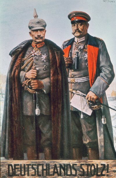 Kaiser Guglielmo II e il feldmaresciallo Hindenburg da German School