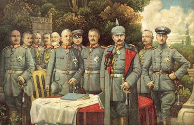 Kaiser Guglielmo II di Germania e i suoi generali da German School