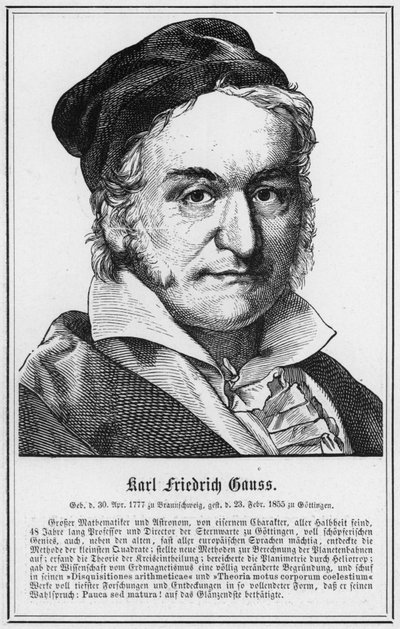 Karl Friedrich Gauss (incisione) da German School