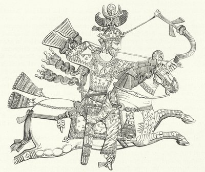 Re Peroz I di Persia a cavallo da German School