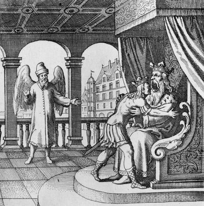 Re felice per il ritorno del principe dal Musaeum Hermeticum da German School