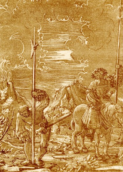 Cavaliere e servitore da German School