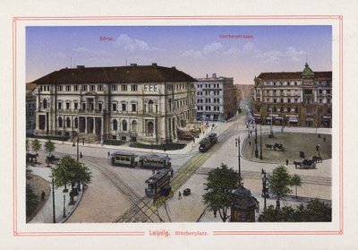 Lipsia, Blucherplatz (litografia a colori) da German School
