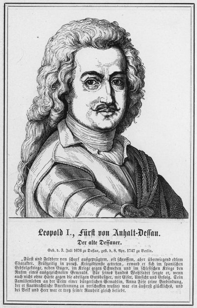 Leopoldo I, Principe di Anhalt-Dessau, Il vecchio Dessauer (incisione) da German School