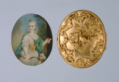 Medaglione con miniatura di Wilhelmine come Diana, metà XVIII secolo da German School