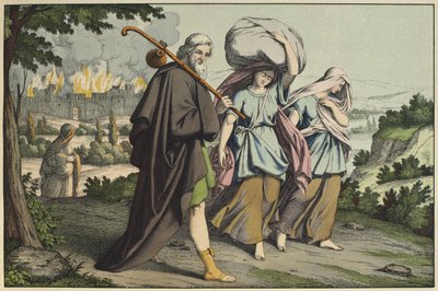 Lot e le sue figlie in fuga, illustrazione da L