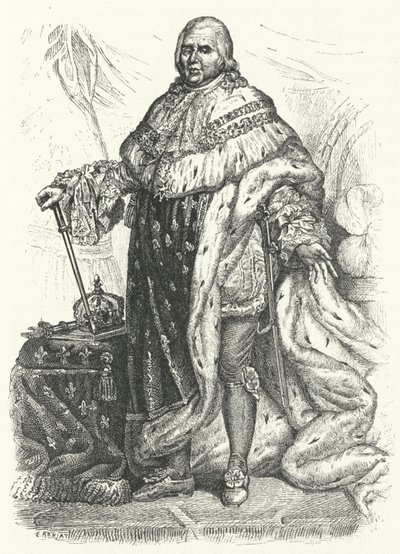 Luigi XVIII, Re di Francia (incisione) da German School