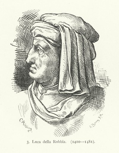 Luca della Robbia, scultore del Rinascimento italiano (incisione) da German School