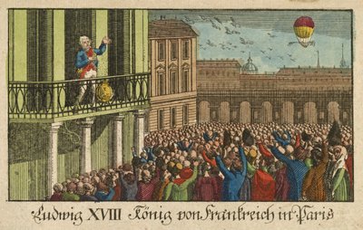 Luigi XVIII Re di Francia a Parigi, pub. 1814 da German School