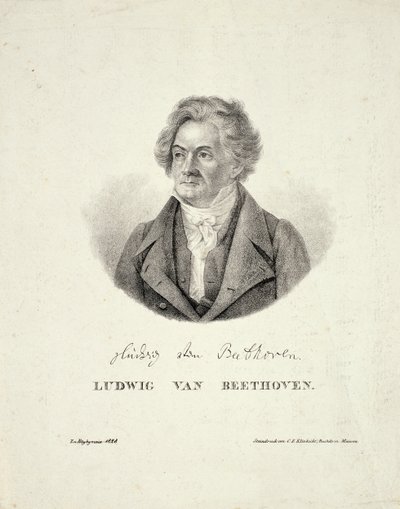 Ludwig van Beethoven (1770-1827) inciso da C.F. Klinkicht da German School