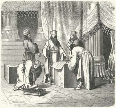 Magi, sacerdoti zoroastriani persiani (incisione) da German School