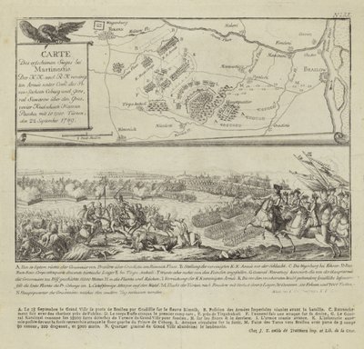 Mappa e illustrazione che mostra la Battaglia di Rymnik da German School