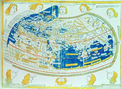 Mappa del mondo, basata su descrizioni e coordinate date in 