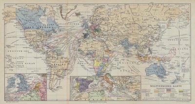 Mappa delle rotte di navigazione mondiali da German School