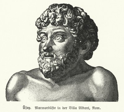 Busto in marmo di Esopo da German School
