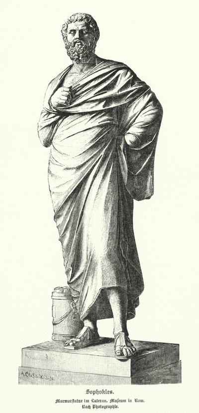 Statua di marmo di Sofocle, drammaturgo greco antico da German School