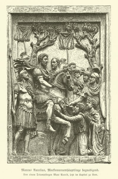 Marco Aurelio che perdona i capi marcomanni (incisione) da German School
