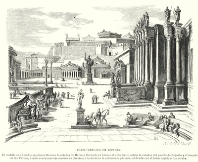 Piazza del mercato di Sparta, Antica Grecia da German School