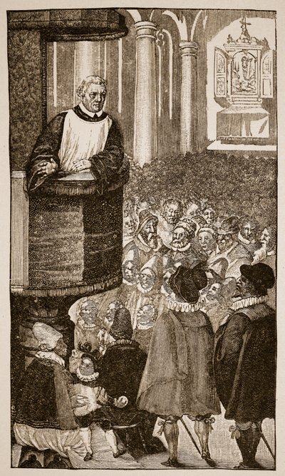 Martin Lutero che predica, c.1517 da German School