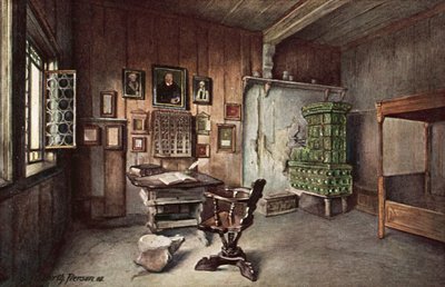 Studio di Martin Lutero nel Wartburg, Eisenach, Germania da German School