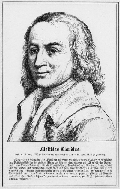 Matthias Claudius (incisione) da German School